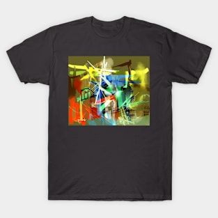 Abstract Green and Red T-Shirt